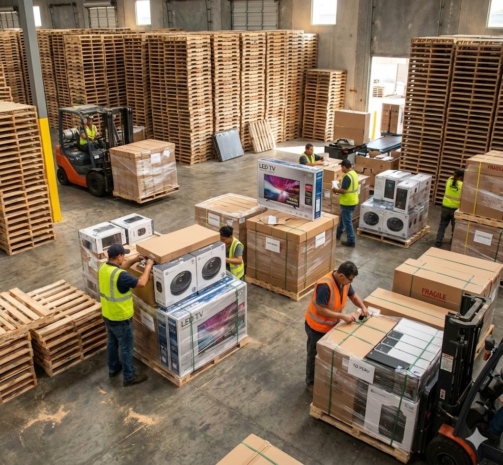 Parihuelas en almacén logístico